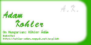 adam kohler business card